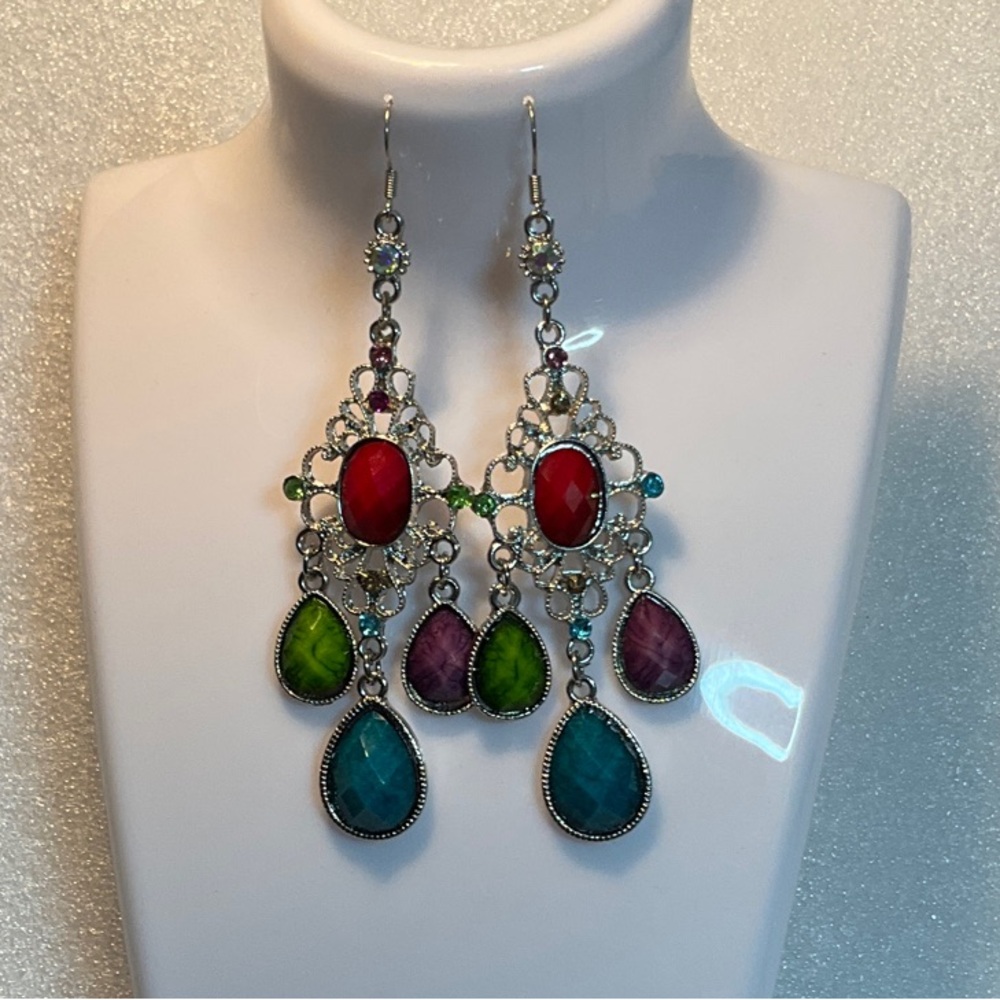 Elegant Multicolor Chandelier Earrings
